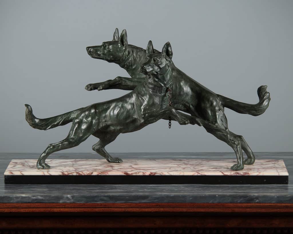 Art Deco Dogs Sculpture c.1930 Collinge Antiques
