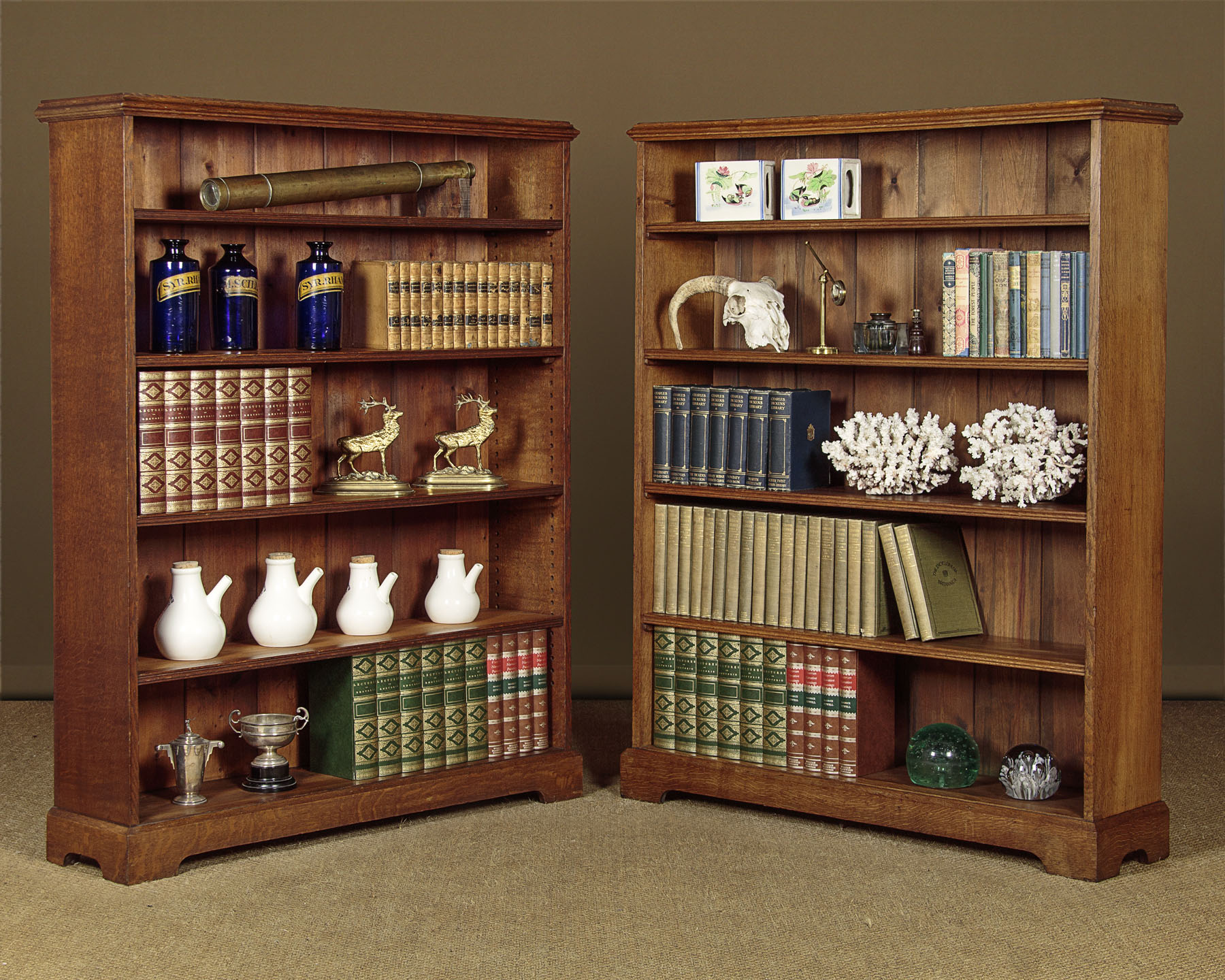 Pair of Oak Bookshelves c.1910 Collinge Antiques