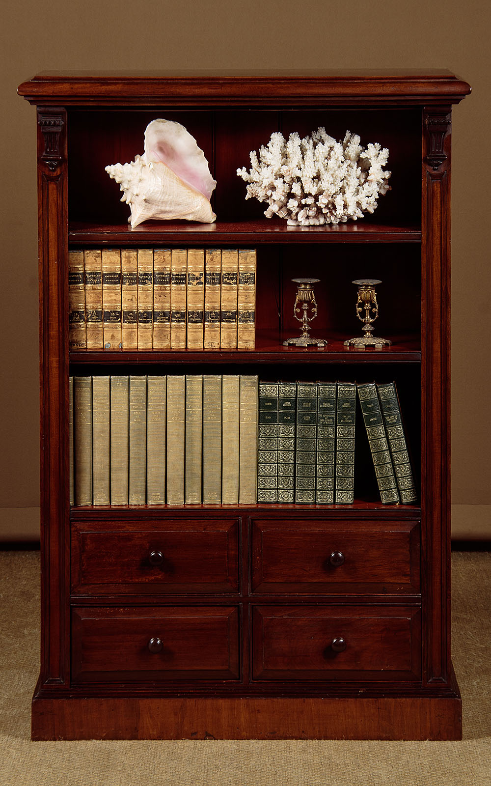 Small Open Bookcase with Drawers c.1890 Collinge Antiques