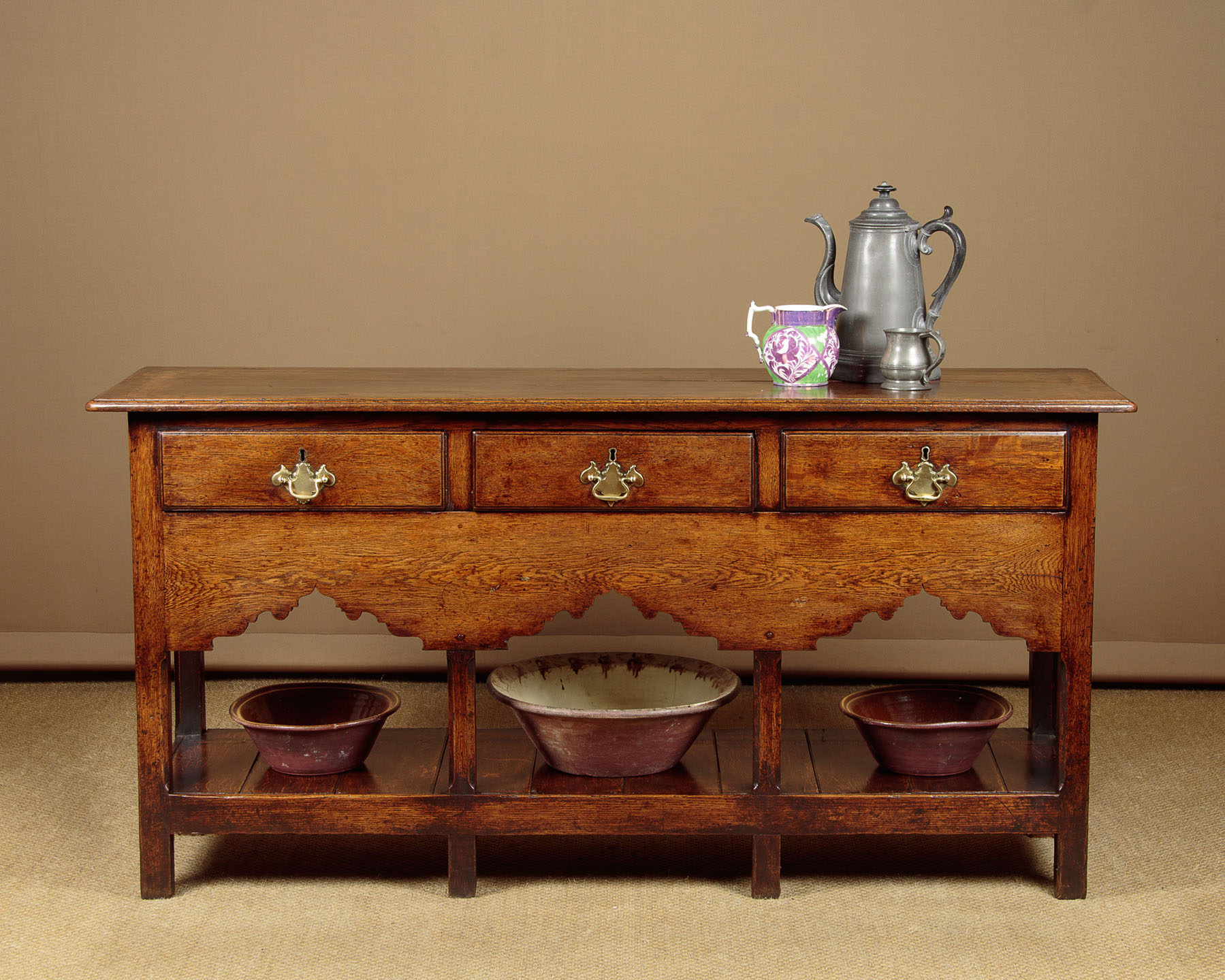 Small Welsh Oak Potboard Dresser Base c.1800 Collinge Antiques