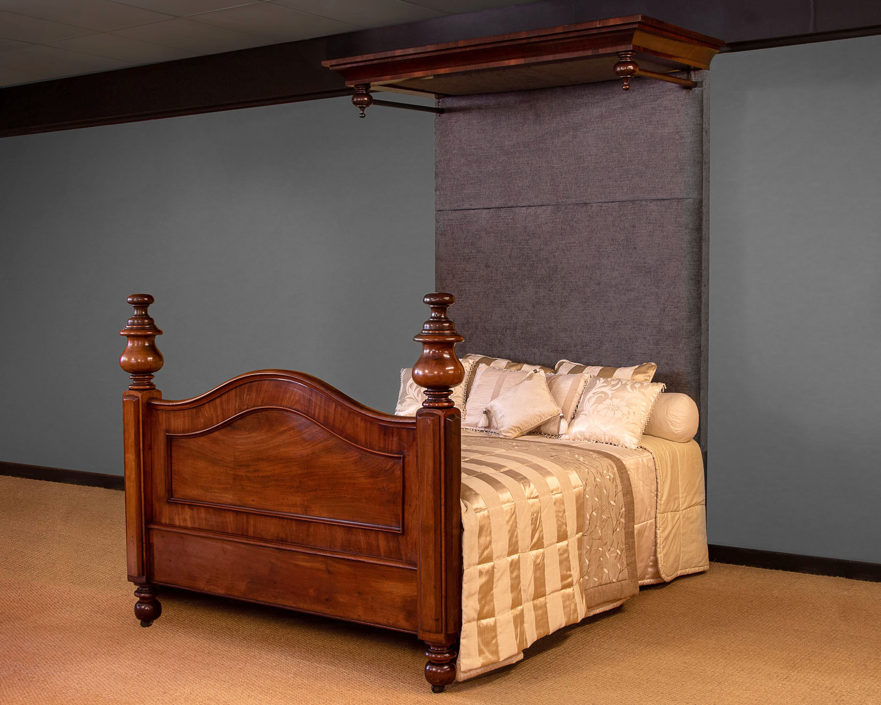 King Size Mahogany Half Tester Double Bed c.1860 Collinge Antiques