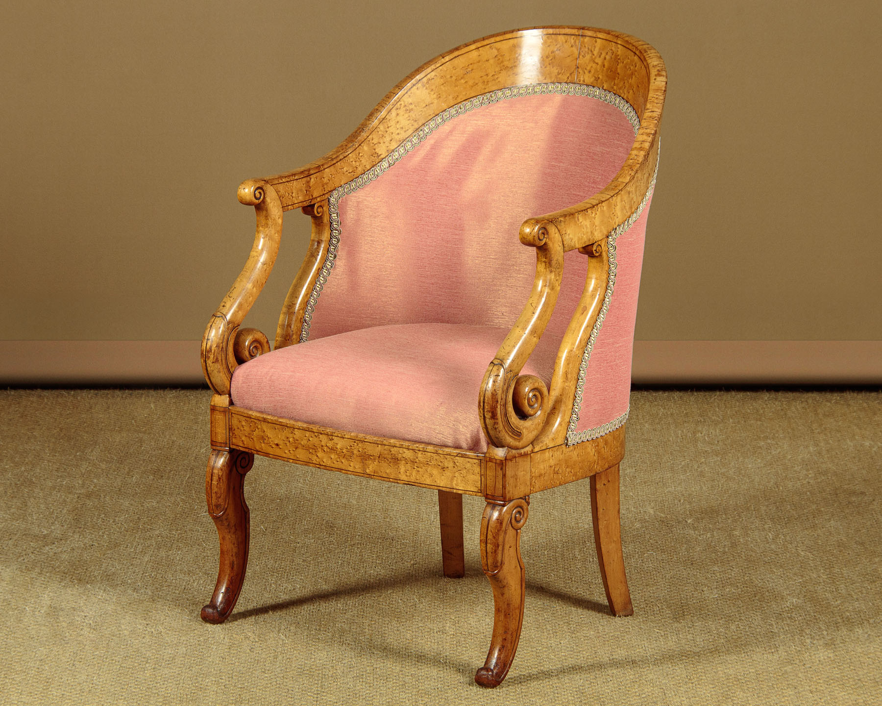 French Empire Armchair in Maple c.1820 - Collinge Antiques