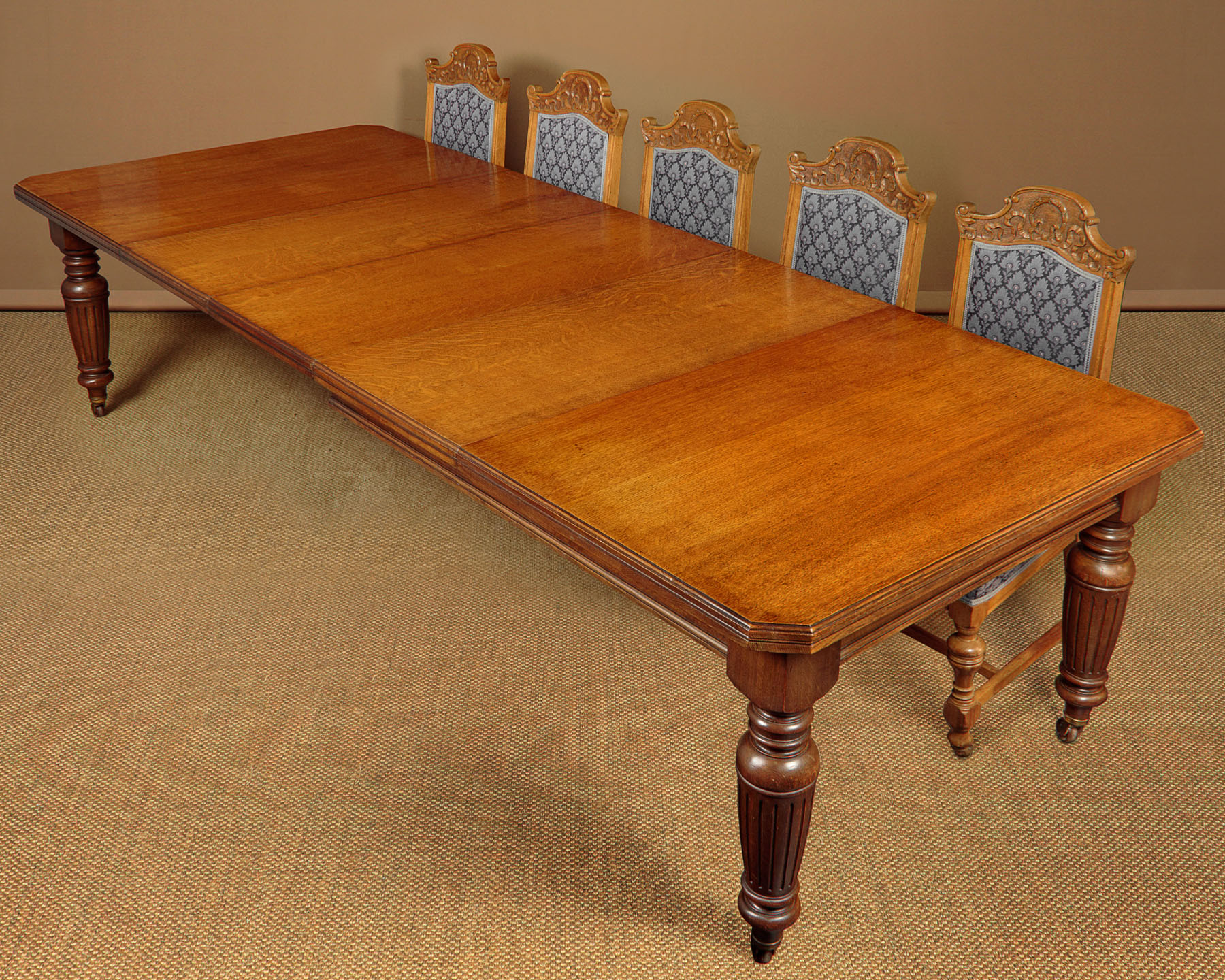 Twelve Seater Extending Oak Dining Table c.1880 Collinge Antiques