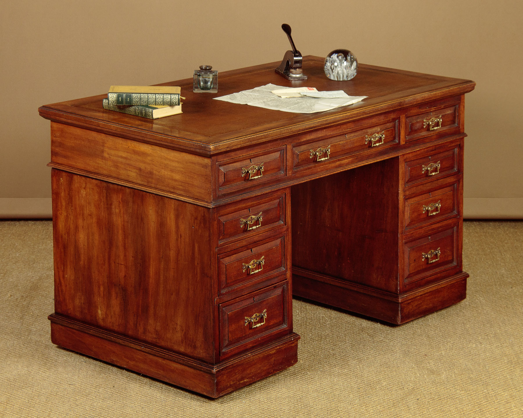 Mahogany Pedestal Desk c.1900 Collinge Antiques