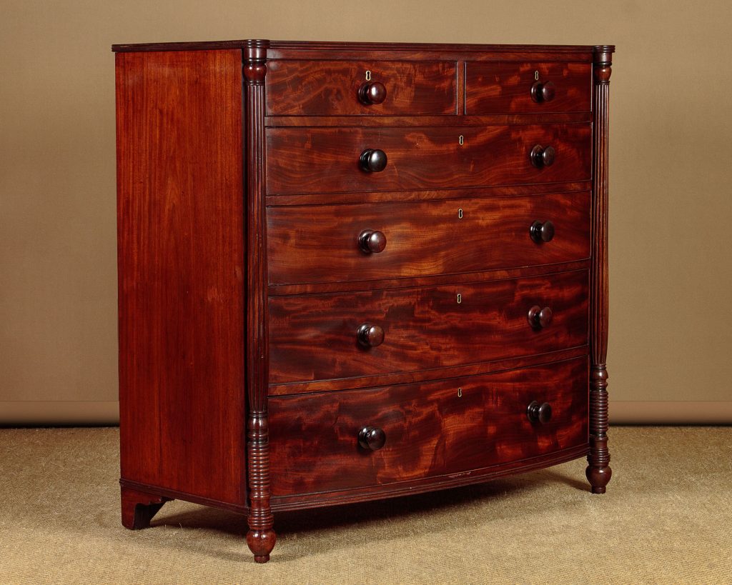 Large Bow Front Mahogany Chest of Drawers c.1860 Collinge Antiques