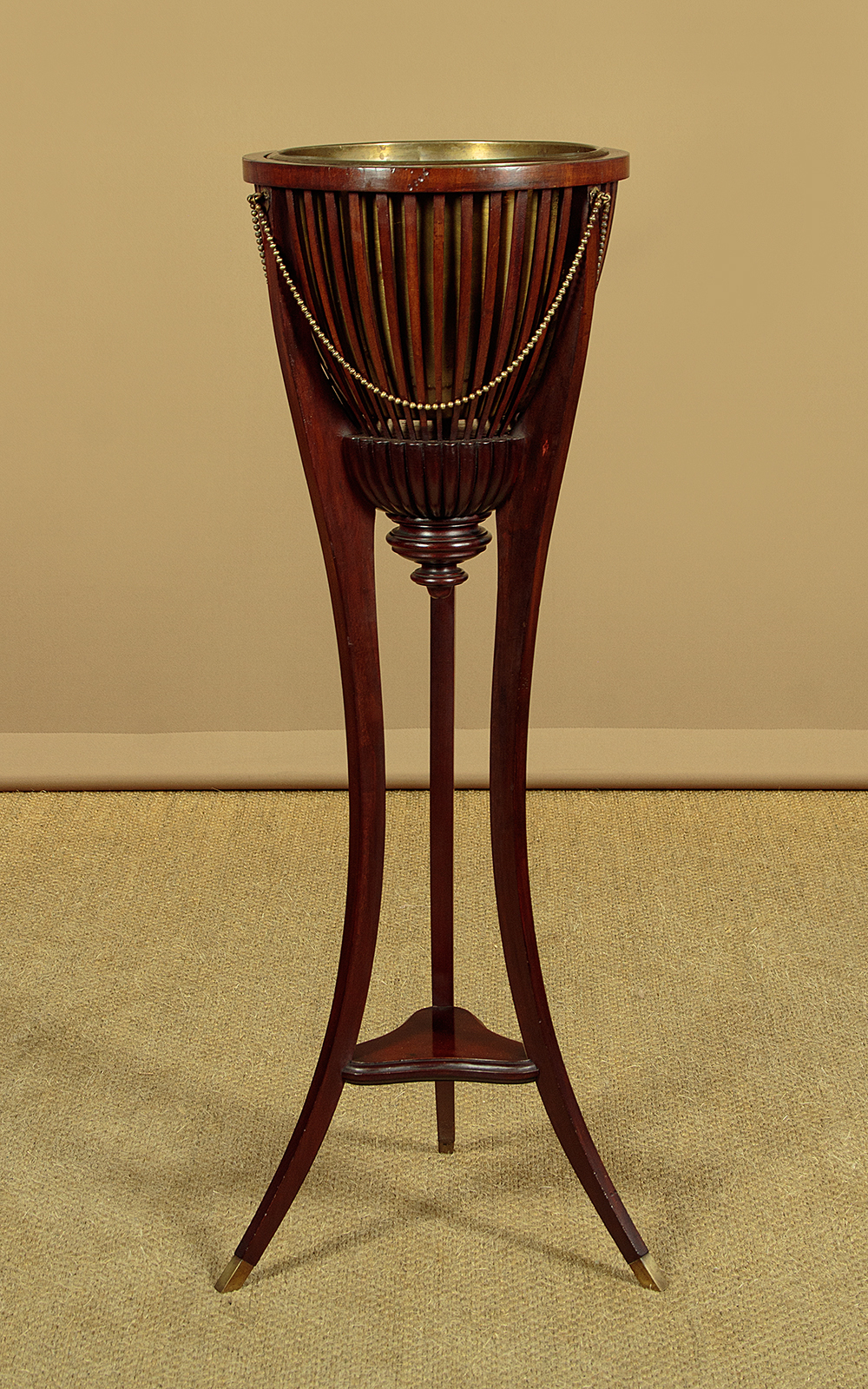 Collin Stand Mahogany & Brass Jardiniere & Stand c.1910 - Collinge Antiques